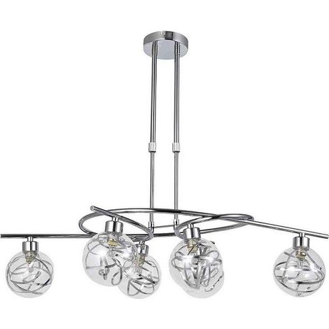 FABRILAMP Lampada di 6 luci modello VARANASI cromo (1/3)