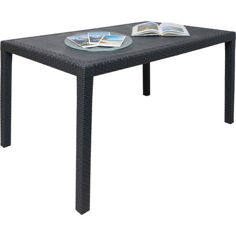 Ariana Gartentisch, 10 Plätze, 90x150x72h cm Schwarz