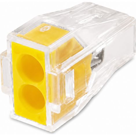 Bornes de connexion rapide 2 pôles 24 A jaunes (LZ-CMK102-ZL)