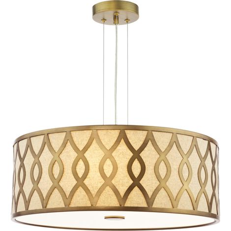 Dar Locryn Suspension Locryn à 4 lumières, bronze brossé et taupe