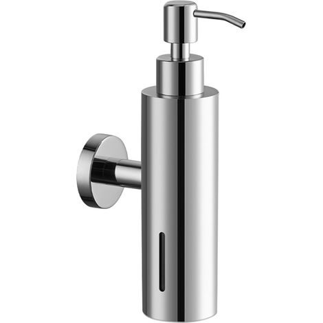 Dispenser di sapone a parete in acciaio inox con pompa manuale, antiruggine e a tenuta stagna adatto per bagni e ristoranti 500 ml (argento). (1/5)
