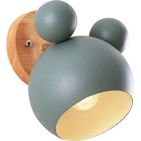 E27 applique murale pour chambre d'enfants, lampe de chevet réglable en fer ou en bois, éclairage mural décoratif pour cuisine, salle ou plafond (1/5)