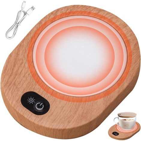 Heizkissen – Tassenwärmer – USB-Tisch-Tassenwärmer – Holzbecher 55–65 °C – konstante Temperatur – Kaffee – tragbares Heizkissen (1/5)