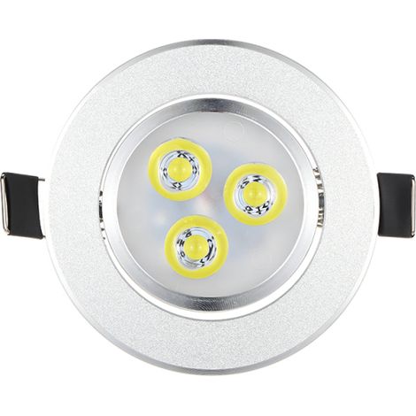 Plafonnier encastré LED argenté, lumière ultra-brillante, éclairage intérieur blanc chaud (1/5)