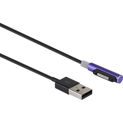 Câble de charge et de données magnétique lumineux de 1 m (3,3 pi) pour Sony Xperia Z1/Z2/Z3 (violet) (1/5)