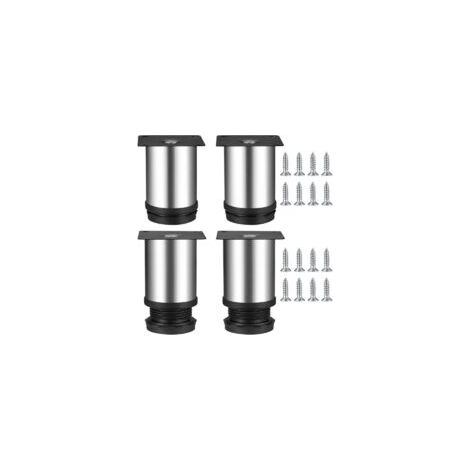 4 piedini per mobili da cucina in acciaio inox da 50 x 80 mm, rotondi e regolabili - Crezuo