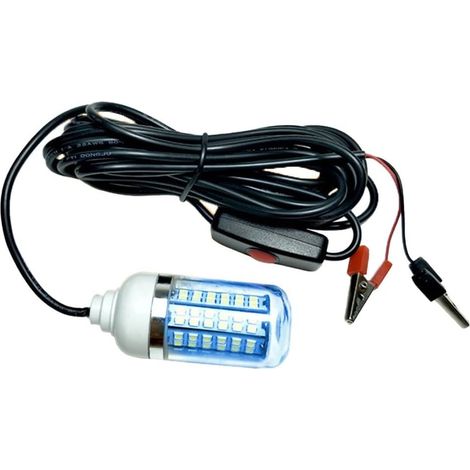 Lampe de pêche submersible IP68 12 V 24 V LED bleue (lumière jaune chaude) (1/5)