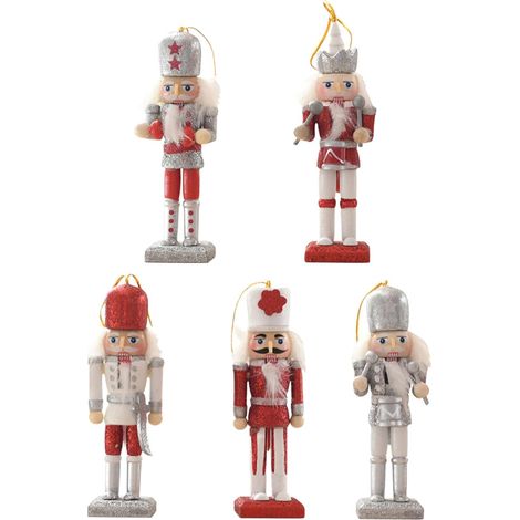 3 Ensembles Casse-Noisette De Noël Gonflable Décorations pour La Maison Décorations De Noël Casse-Noisette Pendentif De Soldat De Noyer De Bureau Bambou Rouge 5 Pièces 3 (1/5)