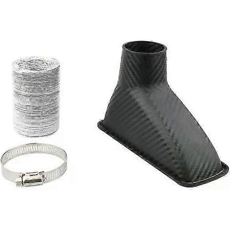 New 1pcs Universal Car Front Bumper Admission Air Turbo Air Intake Pipe Kit Abs Turbine Inlet Kit Pipe Air Funnel( Square) (1/5)