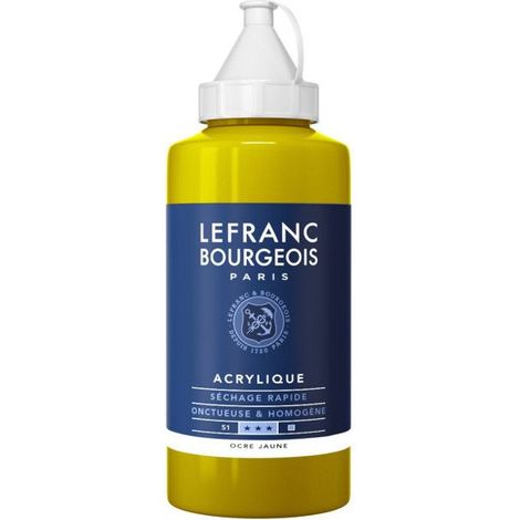 Peinture acrylique - Ocre jaune - 302 - Fine - Lefranc Bourgeois - Bidon 750ml