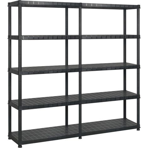 Étagère de rangement à 5 niveaux pour Stockage/Bibliothèque Déco Noir 183x45,7x185 cm Plastique - DH69766 (1/5)