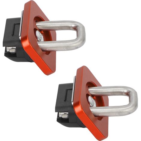 Lot de 2 points d'ancrage en acier inoxydable pour ridelles de benne de pick-up, compatibles avec Chevy Silverado et Colorado (orange). (1/5)