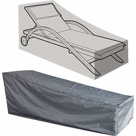 Outdoor Chair Cover Cover Long Slipcover Breathable Waterproof 210D Oxford Fabric for Deck Chair Tarp Sunlounger Sunlounger 200704068cm, Gray (1/5)