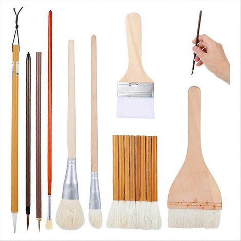 Set mit 9 Emaillierpinseln für Keramik, Acrylfarben, Aquarellfarben und künstlerische Malerei. (1/5)