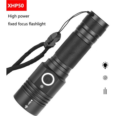 Teleskop-Taschenlampe mit leistungsstarkem Zoom, hoher Helligkeit, Akkuanzeige, tragbar mit Magnet für den Außeneinsatz, 1474+ USB-Kabel (Batterie nicht im Lieferumfang enthalten) (1/5)