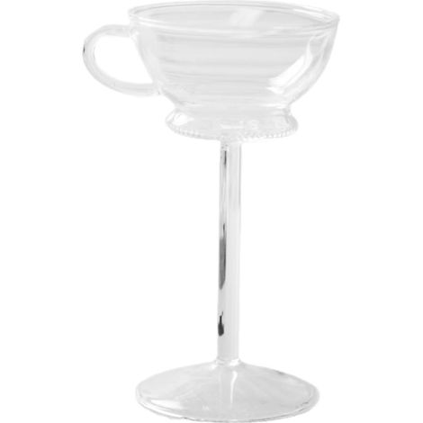 Verre à vin à pied avec anse, 150 ml, style vintage, pour les cafés et les bars à jus. Pièce unique (1/5)