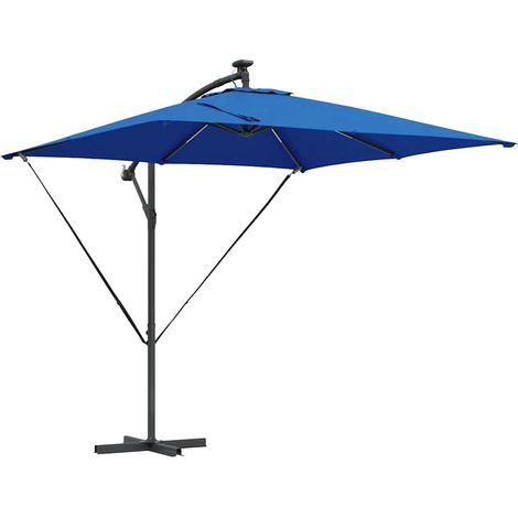 Parasol de jardin，Parasol banane à mât déporté Bleu 249 x 249 x 250 cm CFW19114 (1/5)