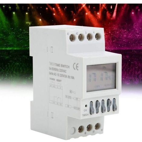 Minuterie Numérique - Interrupteur Alimentation 220 V - Montage Rail DIN - Sonnerie Contrôlée - 40 Groupes - TM624 (1/5)