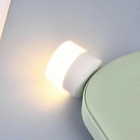 Lampe de bureau à lumière blanche, lampe de lecture LED avec prise USB pour ordinateur portable - Protection des yeux - Petite lampe de lecture ronde (10 lumières blanches) (1/5)