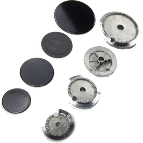 Ersatzteil - SOS Accessoire Kit 4 chapeaux et 4 brûleurs pour Plaque de cuisson ARTHUR MARTIN ELECTROLUX 3540003039, 3540004037 -  - ARTHUR MARTIN ELECTROLUX, FAURE, ZANUSSI, ELECTROLUX, AEG