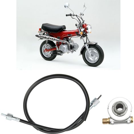 Boîtier de compteur de vitesse pour frein à tambour de 12 mm et câble de compteur de vitesse de 610 mm compatibles avec Honda Monkey Z50R Z50J Z50G Z50A Z50 (1/5)