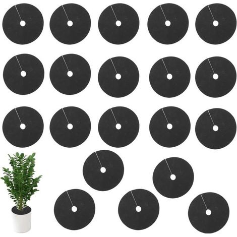 20 Pièces Toile Anti Mauvaises Herbes Rond 15 Cm Anneau De Paillage,Tapis De Protection Contre Les Mauvaises Herbes Non Tiss[RD62] (1/5)