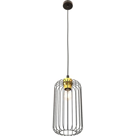 Lampada a sospensione VANDER in acciaio nero e oro (1/5)
