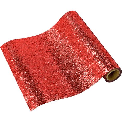 Chemin de Table pailleté Rouge Décorations de Nappe Scintillantes pour la Table de Noël, Noël, Anniversaire, Saint-Valentin, Mariage Taille Unique (1/5)