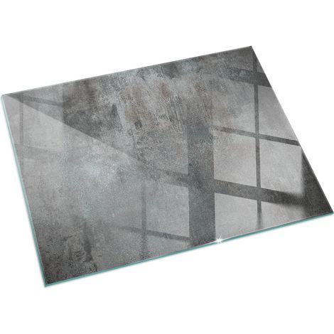 Plaque de sol sous poêle à bois en verre trempé protection thermique du plancher Texture de surface brute 120x80 cm (1/5)