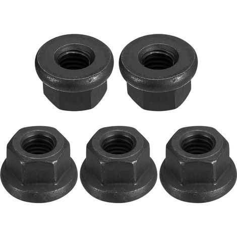 M8 Bride Hexagone Verrouillage Écrous, 5pcs Grade 10.9 carbone Acier Noir Oxydé Fini Hex Bride Écrous pour Machines (1/5)