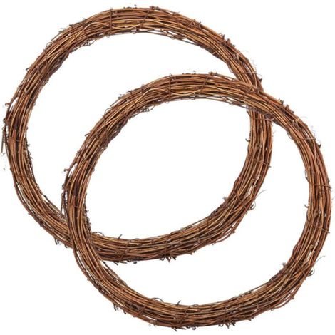 Rond De Vigne - Couronne En Branches De Vigne Naturelle - Décoration Murale Porte Ou Mur - DIY Noël Mariage Fête - 2 Pièces - 30 Cm (1/5)