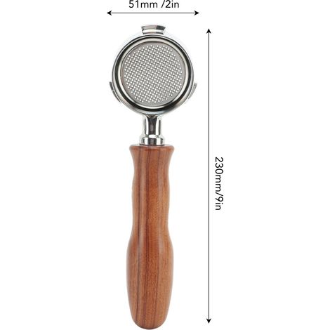 Ortviai Portafiltre nu sans fond pour machine à café Delonghi DEDICA ARTE EC0680/EC0685 en acier inoxydable 304, 51 mm (1/4)