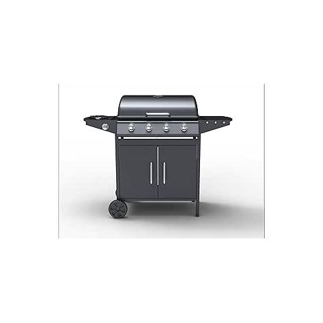 Barbecue a Gas 4+1 Fuochi Martin Fuoco Principale da 2,5 kW Accensione Piezoelettrica in Acciaio Smaltato Nero (1/3)