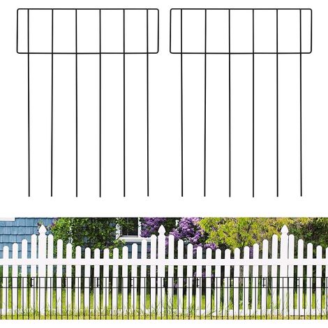Decorative Garden Pet Fence 17" H x 28.5" L - Metal Wire Garden Fence - Dog Rabbit Friendly (1/5)