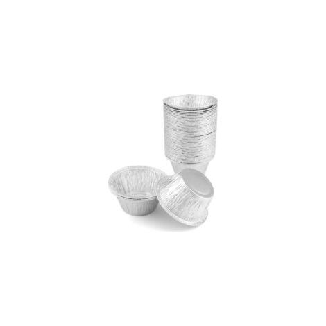 Vassoi rotondi, stampini monouso in alluminio per cupcake, creme, muffin, confezione da 50 - Crezuo