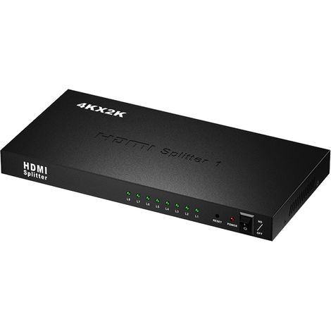 Hdmi Splitter - 1 Entrada 8 Salidas - 4k 30hz - Para Vigilancia Y Presentaciones Comerciales - Metalico - 1 Unidad (1/5)