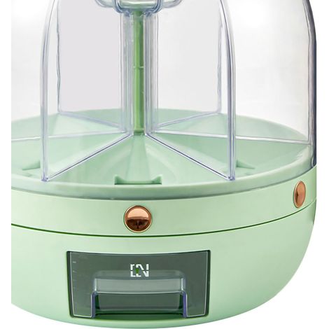 Boîte de rangement pour céréales rotative transparente grande capacité compartimentée, type bac à riz, pour la cuisine (1/5)