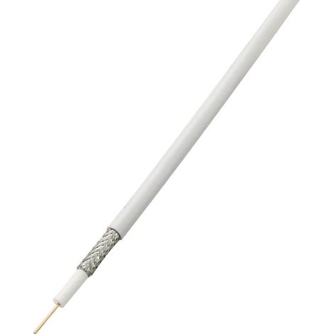 TRU COMPONENTS 1567169 Cavo coassiale Diam. est.: 6.60 mm RG6 /U 75 Ω 65 dB Bianco 25 m