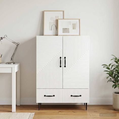 vidaXL Buffet Blanc brillant 66 x 34,5 x 95 cm Bois d'ingénierie (1/5)