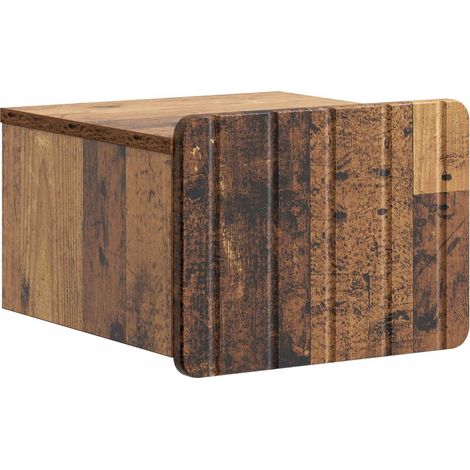 Mesita de Noche de Pared Madera envejecida 33 x 34,5 x 24 cm vidaXL (1/5)