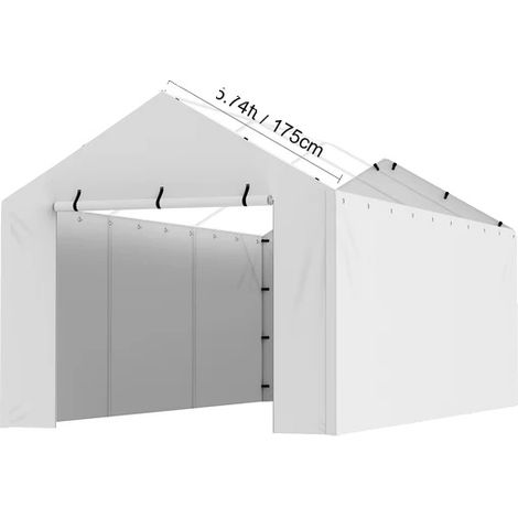 Couverture de Canopée, Imperméable, Résistant aux UV, 10x20ft Blanc Côté (1/2)