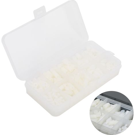 300 Vis en Nylon M3 Blanc avec Écrous, Matériau Isolant pour Assemblage Électronique