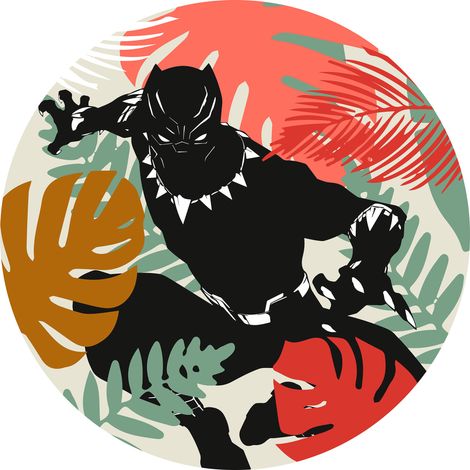 Komar Winter Tropics Black Panther 125 x 125 cm, Stickers pour les murs DD1-067 (1/3)