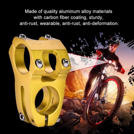Guidon de VTT en alliage d'aluminium 31,8 mm à potence fixe - Accessoire de cyclisme (Or) (1/5)