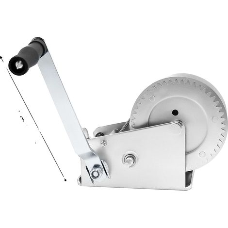 Handwinde, 1500 kg Zugkraft, 600 kg Hubkraft, silberfarben, 10 m Kabel (1/2)