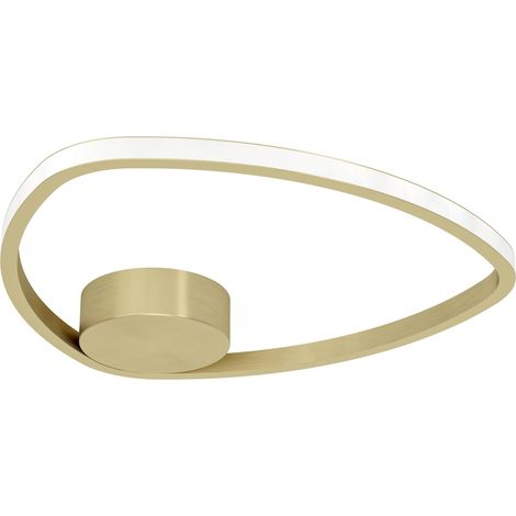 Plafoniera Moderna Moschella Metallo Ottone Plastiche Bianche Led 9,7W 1440Lm