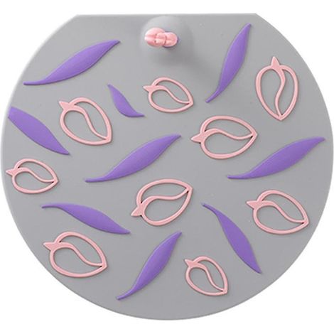 Tapis anti-odeurs pour siphon de sol, couvercle de siphon de sol en silicone flexible, récupérateur de cheveux multifonctionnel (1/5)