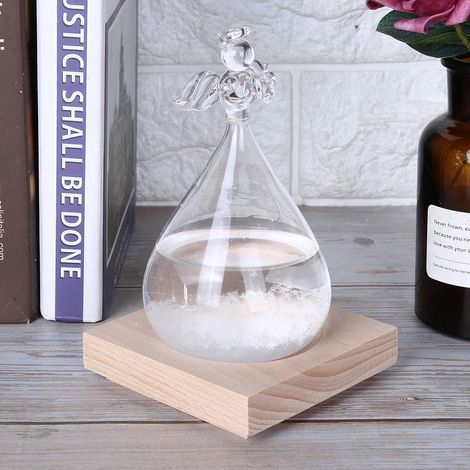 Décoration innovante en forme d'ange, bouteille en verre avec prévisions météo, ornement pour la maison, cadeau de Saint-Valentin, blanc (1/5)