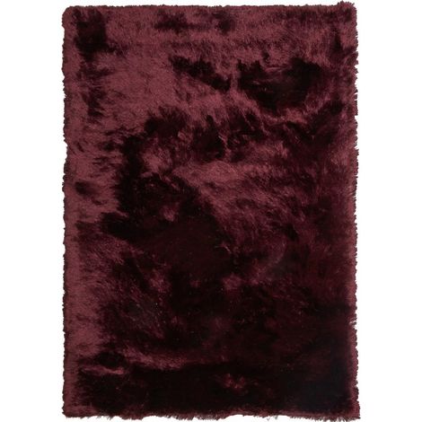 Tapis shaggy 200x290 violet fait main rectangle motif uni SG FIN (1/4)
