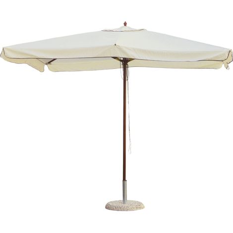 Ombrellone da Giardino in Legno 3x4m Palo 48mm Morel Ecrù